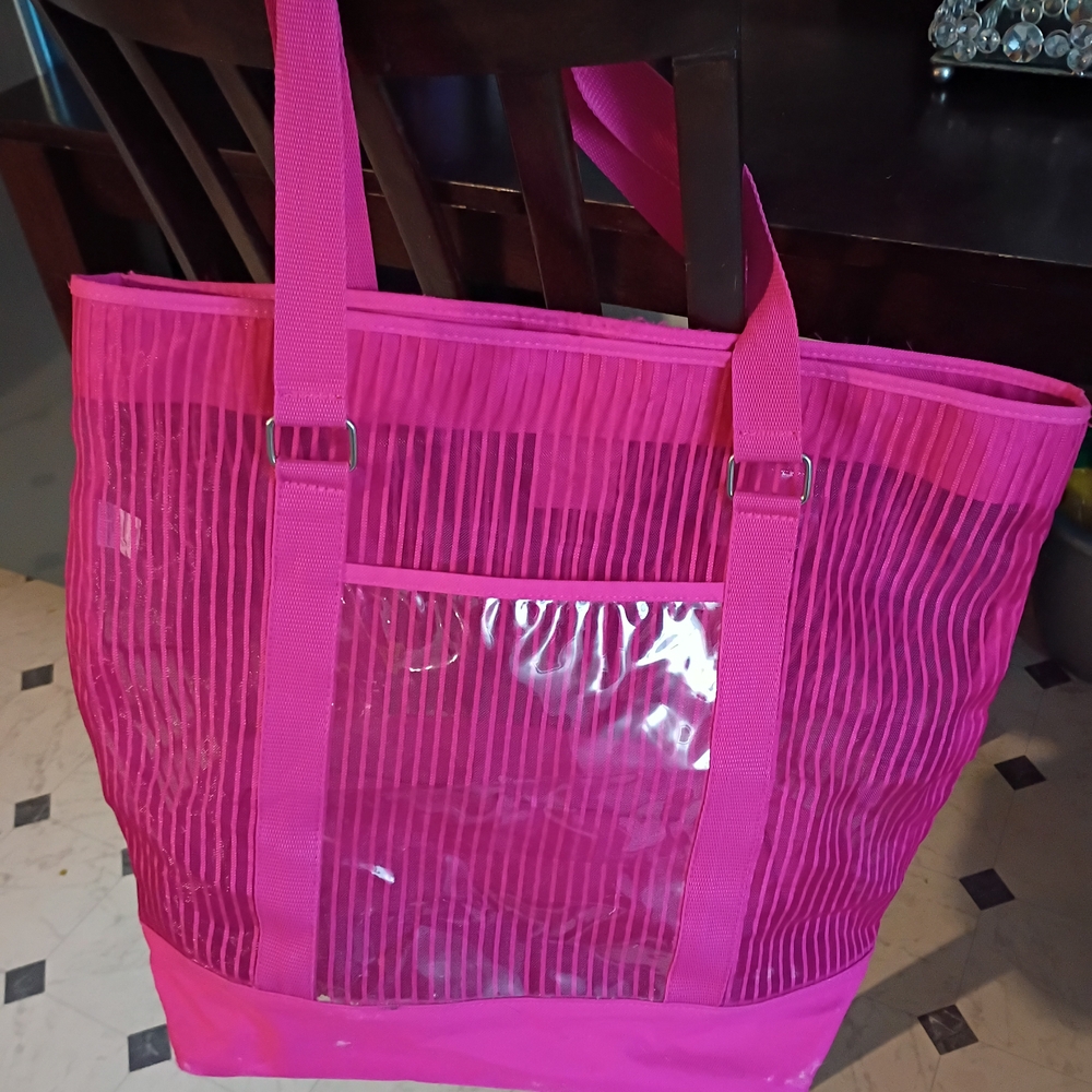 Pink Transparent Tote Bag